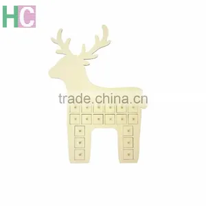 Deer Sharped Wooden Christmas Wooden Gift Box HOHOHO for Home Decor thumbnail-1