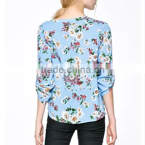 China Fashion Factory Manufacturer Summer Prints Images of Ladies Casual Tops thumbnail-5
