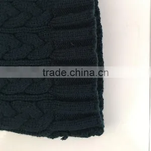 Myfur Classical Cable Knitting Hat and Cap Wholesale Men Beanie Hat Navy Color thumbnail-5