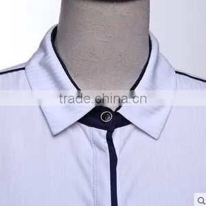 Custom Beautiful Latest Formal Office Lady White Blouse Uniform New Blouse Design thumbnail-3