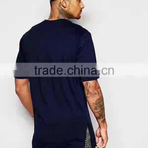 Guangzhou Shandao OEM Manufacturing Casual Summer 200g 40% Cotton 60% Polyster Short Sleeve O-neck Custom Side Split T Shirt thumbnail-4