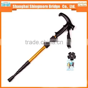 Cheap Wholesale High Quality 4 Section Aluminium Alloy Hiking Stick thumbnail-1