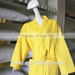 Yarn Dyed Waffle Bathrobe,factory Wholesale Bathrobe for Four Season Hotel,cotton/polyester Waffle Bathrobe thumbnail-1