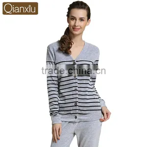 Logo Printed Dissimilarity Qianxiu Cozy Winter Cotton Lady Sleepwear thumbnail-2