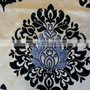 100% Polyester Flock Fabric With Hot Stamping for Upholstery thumbnail-1