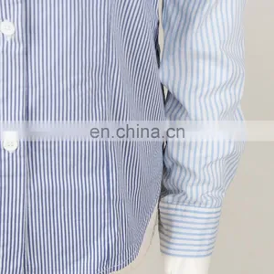 Long Sleeve Splicing Sleeves Ladies Vertical Stripe Shirt thumbnail-3