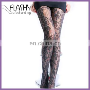 Ladies Fashion Fishnet Flower Floral Sheer Sparking Sexy Tights thumbnail-1