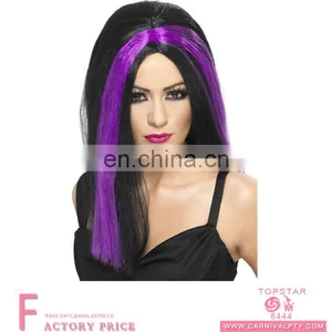 Halloween Supplies Party Women Full Lace Front Wig Dyed With Purple Color thumbnail-2