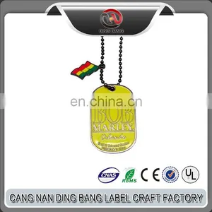 Wholesale OEM Items Ball Chain Type Custom Made Unique Soft Enamel Type Relief Military Dog Tag Pendant thumbnail-1