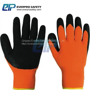 Winter Warm Keeping 7G Acrylic Loop Napping Liner Latex Crinkle Coated Thermal Work Gloves for Industrial and Construction thumbnail-2