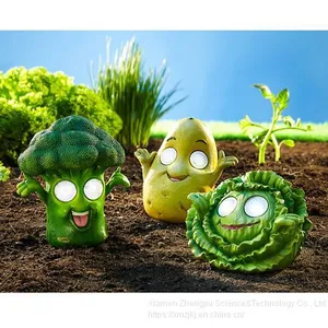 Resin Solar Lamp Garden Decoration Broccoli/Potatoes/Lettuce Resin Crafts Garden Decoration Mouth thumbnail-1