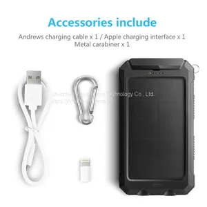 NEW Waterproof Solar Power Bank 20000mah Dual USB Li-Polymer Solar Battery Charger thumbnail-1