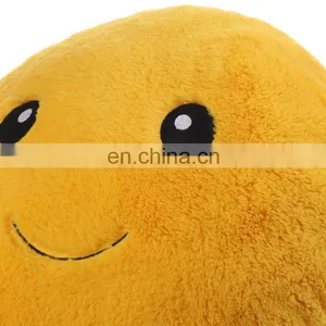 Smiley Face Emoticon Expression Emoji Stuffed Plush Pillow Toys Soft Touch Hug Emotion Yellow Round Large Pillow 19.6" thumbnail-5