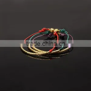 Guangzhou Jewelry Wholesale Brass Leather Rope Bangles Copper Magnetic Clasp Bracelet for Girl thumbnail-2