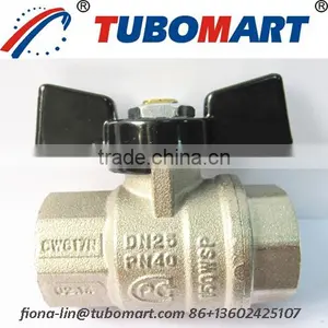 Brass Butterfly Ball Valve of CW617N With Butterfly Handle thumbnail-1