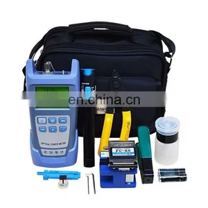 Ftth Fiber Optic Tool Kit With Power Meter Visual Fault Locator Fiber Cleaver Miller Cramper And FTTH Stripper thumbnail-1