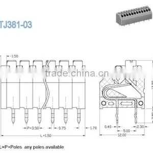Termin Block Pitch 3.50mm PCB Spring Terminal Block 300V 5A 28P Screwless Terminal Blocks thumbnail-2