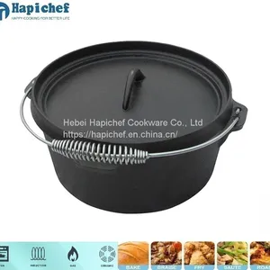 Hapichef Outdoor Cooking Camp Cookware Pre-Seasoned Cast Iron Dutch Oven thumbnail-1