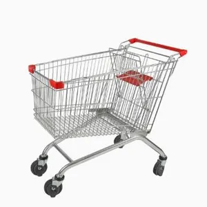 Wholesale 80L Metal Shopping Trolley With Safety Belt for Supermarket thumbnail-2