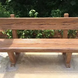 Faux Wood Cement Stools, Cement Faux Wood Seats, and Park Leisure Cement Faux Wood Backrest Seats thumbnail-4