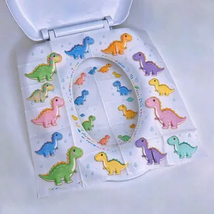 200-Pack Printed Disposable Toilet Seat Covers 20 Gsm Paper Biodegradable for Standard Seats thumbnail-1