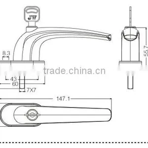 Window Handle With Lock thumbnail-2