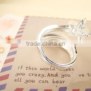 New Arrival Unisex Korea Jewelry Copper Plated With Silver Shape Star Series Ring With High Quality thumbnail-2