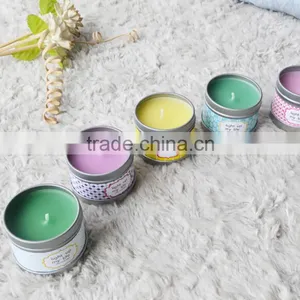 Multi-colored Scented Tin Candles With Metal Lid thumbnail-1