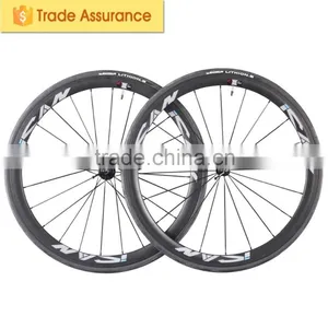 38mm Clincher Carbon Fiber Wheels Bicycle Wheelset Road Bike With Powerway R36 Hub Sapim Cx-ray Spoke thumbnail-1