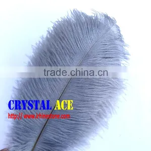 Factory Wholesale Decorative Gray Color Ostrich Feather Trimming, Dyed Ostrich Feather for Wedding Centerpieces thumbnail-1