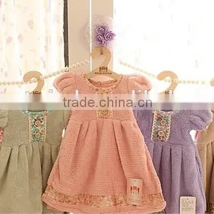 Super Soft Coral Fleece Princess Skirt Suction Hanging Towel Wipes Clean Cloth Hand Towel thumbnail-1