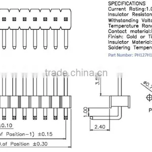 1.27mm Pitch Right Angle Pin/female Header Connector thumbnail-2