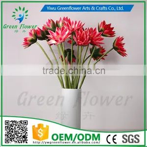Greenflower 2016 Wholesale Real Touch Latex PU China Artificial Flowers Lotus Water Lily for Wedding Decoration thumbnail-4