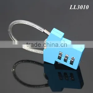 Steel Wire Resettable 3 Digit Combination Travel Luggage Suitcase Padlock Alloy T-shirt Metal Digital Locker Lock thumbnail-3