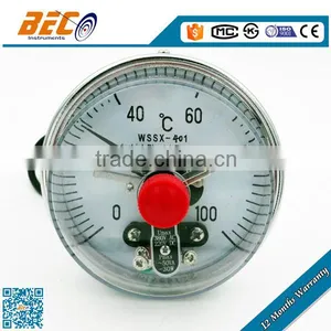 Chrome Plated Electric Contact Bimetallic Thermometer Wtih Alarm thumbnail-1