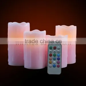 Drip Wax Flameless Pillar Candles With Remote Control thumbnail-1