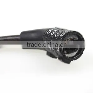 Durable Black Bike Bicycle 4 Digital Code Password Combination Lock Cable thumbnail-2
