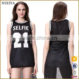 2017 Latest Fashion Top Design Wholesale Short Front Long Back Top for Women thumbnail-1