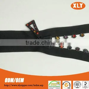 High Quality Single Row and Double Row Rhinestone Zipper thumbnail-2