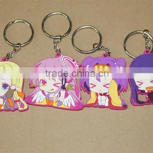 Colorful 3D Plastic Soft Pvc Carton Key Chain thumbnail-2