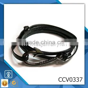 Diy Hand Bracelet Supplies Fashion Anchor Charm Woven Friendship Bracelet Anchor Bracelets Leather Bracelet Supplier thumbnail-1