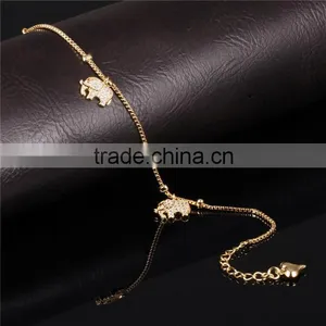 2016 Latest Style Stainless Steel Elephant Hair Gold Anklet thumbnail-2