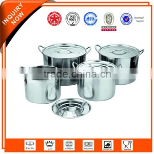 Stainless Steel Vertical Body 4pcs Stock Pot Set thumbnail-1