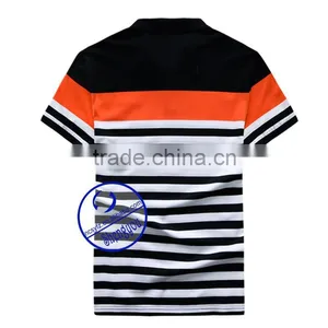 Custom Men's Casual Striped Pique Polo Shirt thumbnail-2