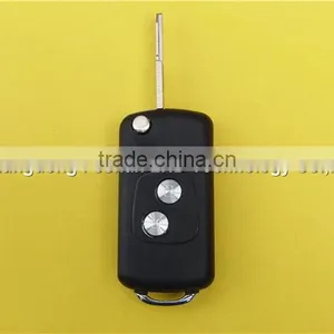 Factory Wholesale Flip Folding Keyless Blank 2 Button Remote Key Blank 206 Blade Peugoet thumbnail-2