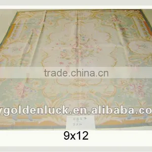 9x12 Fine Woven French Aubusson Carpet Made by Hand thumbnail-1