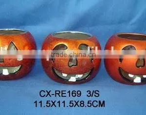 Ceramic Pumpkin Candle Holder for Halloween Decoration thumbnail-2