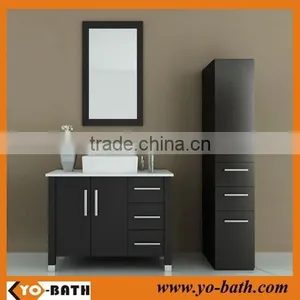 40 Inch Solid Wood Porcelain Vessel Sink Bathroom Vanity Set Espresso Finish thumbnail-1