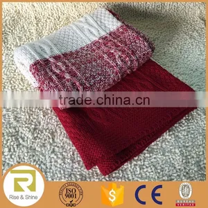 Wholesale 100% Acrylic Thick Cable Knit Throw Blanket thumbnail-1