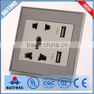 Gold Color Double USB Connector Wall Socket With Usb Port thumbnail-1